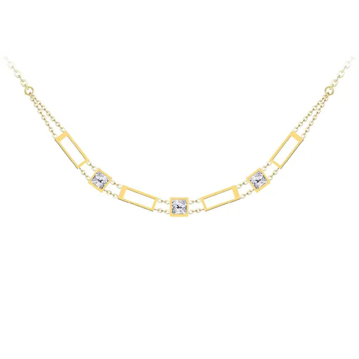 Preciosa Colier de lux placat cu aur Straightcu cristal transparent Preciosa 7390Y00