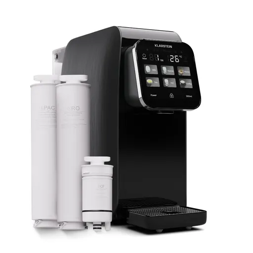 Klarstein AquaLine 3L, purificator de apă, filtrare în 5 trepte, volum 3 l, 6 temperaturi ale apei, alb