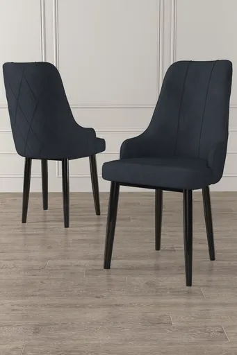 Set scaune 2 piese, Hanah Home, Trex, Antracit / Negru