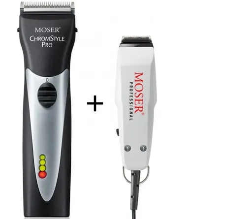 Set Moser Masina De Tuns Chromestyle Pro Negru + Masina de Contur 1400 Mini