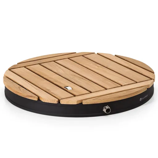 Blumfeldt Sumatra Teak Round, duș de grădină, aluminiu, lemn de tec, mâner.
