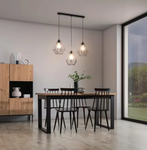 Lustra ELTAP, Bendinni, 74x19x110 cm, 3xE27, 15W, otel, negru