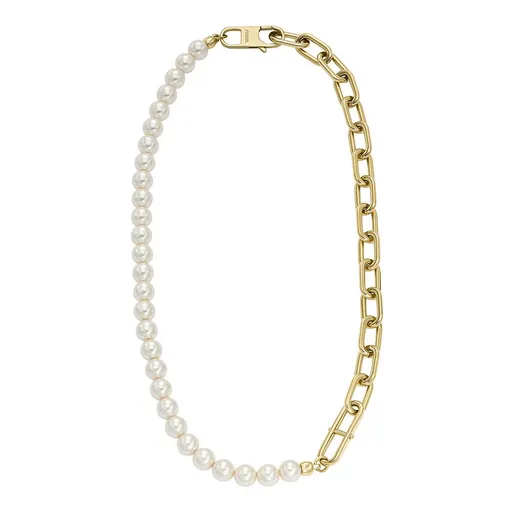 Fossil Colier elegant, placat cu aur, cu perle naturale Heritage JF04727710