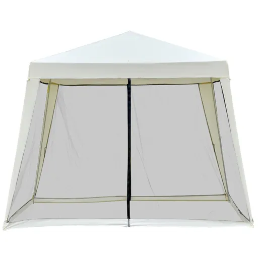 Outsunny Pavilion de Grădină Impermeabil cu Plasă Anti-Țânțari, Design Elegant, Bej, 3x3x2.35m | Aosom Romania