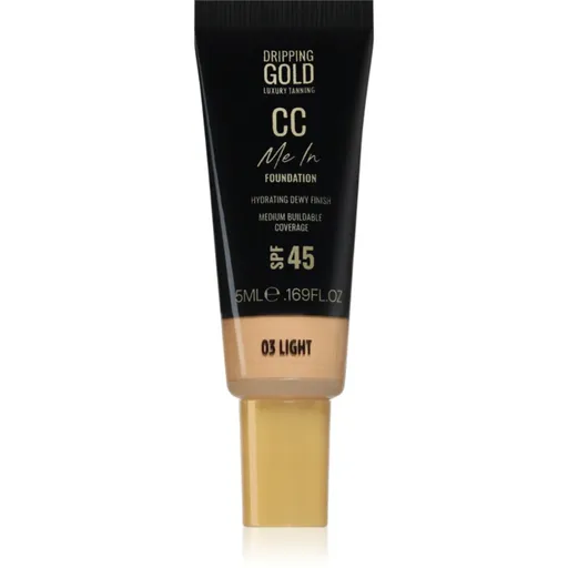 Dripping Gold CC Me In Mini Trial make-up cu textura usoara SPF 45 culoare Light 03 5 ml