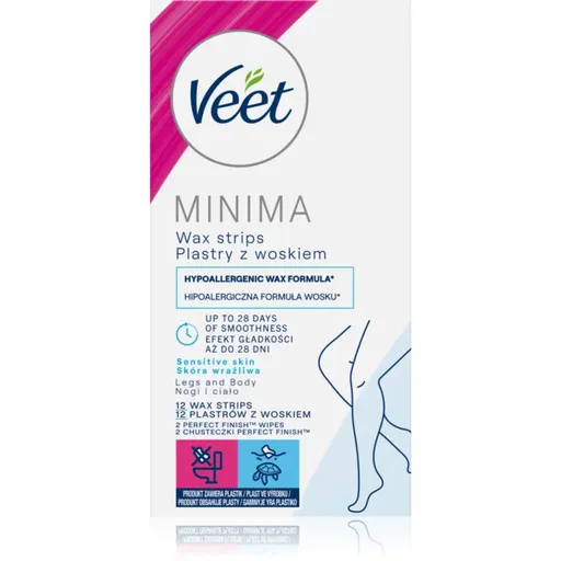 Veet Minima Hypoallergenic benzi depilatoare cu ceara rece pentru picioare 12 buc