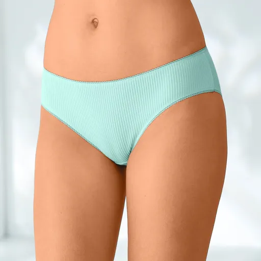 Set de 6 perechi de chiloți midi plați cu cupe striate