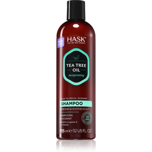 HASK Tea Tree Oil & Rosemary sampon revigorant pentru un scalp uscat, atenueaza senzatia de mancarime 355 ml