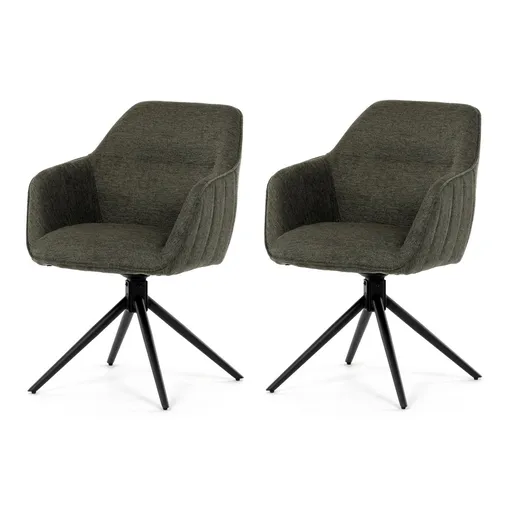 Set de scaune de sufragerie cu mecanism deîntoarcere HC-536 GRN2, 2 buc., verde închis