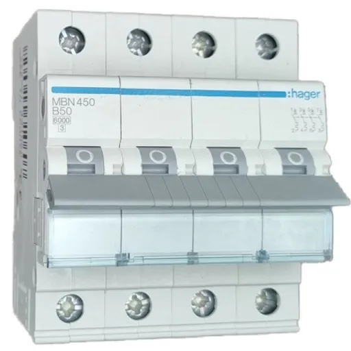 Siguranta automata 4P 50A 6kA curba B Hager MBN450