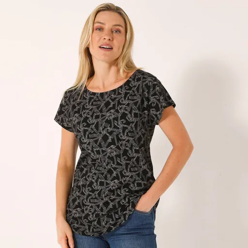 Tricou cu imprimeu și mâneci scurte