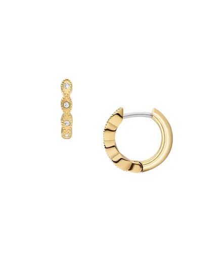 Fossil Cercei rotunzi decenți placați cu aur cu cristale Ellis JF04913710