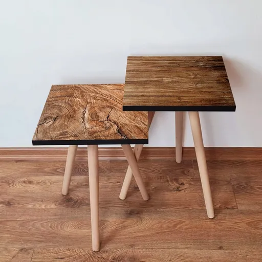 Set masute 2 piese, Hanah Home, 2Shp425, Maro