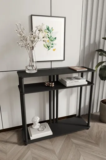 Dulap, Hanah Home, Garcia, 90x30x84 cm, MDF , Negru