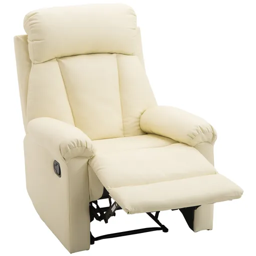 Fotoliu recliner cu spatar rabatabil HOMCOM, piele ecologica, 80×97×107cm | Aosom Romania