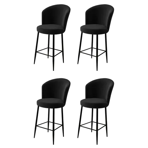 Set de scaune de bar Fora Black, 4 buc., negru, 4 buc