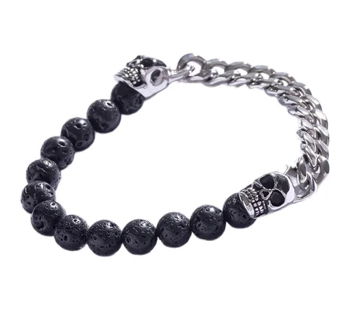 Marc Malone Brățară distinctivă pentru bărbați cu piatră de lavă MCGB5042S