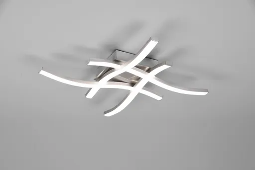 Plafoniera Route, RL, 46x46x7 cm, 5W, 4x SMD, metal, nichel mat