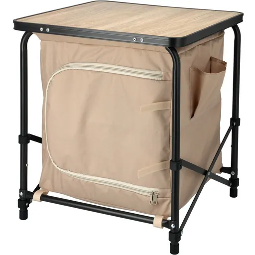 Masă de camping cu spațiu de depozitare 48 x 48 x 53 cm