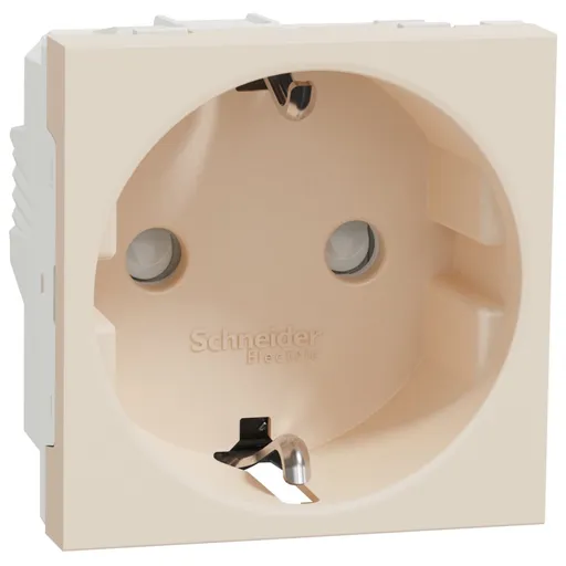 Priza 2P+E 16A cu obturatoare 2 module Schneider Noua Unica NU303744, bej