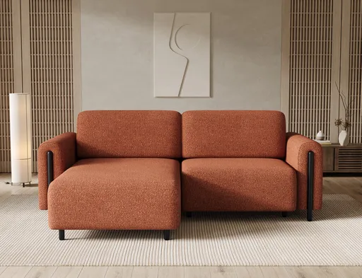 Coltar extensibil stanga 3 locuri ELTAP, LT-BL-30JAF, Acossta, 244x154x95 cm, lemn/poliester, caramiziu/negru