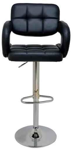 Scaun de bar, Hanah Home, Bürocci Cappa, 58x114x58 cm, Negru/Argintiu