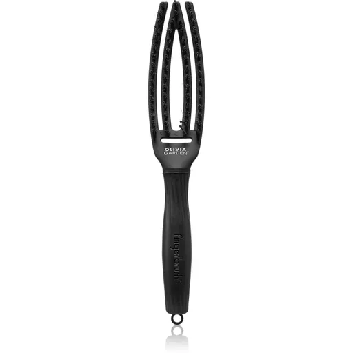 Olivia Garden Fingerbrush Boar & Nylon perie de par cu peri de nailon și de mistreț Full Black S 1 buc