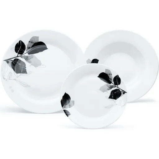 Set de masă din 18 piese Arôme Home Tei, alb extra