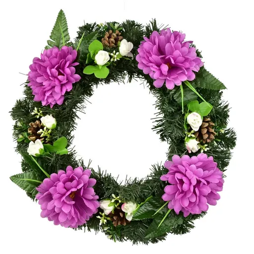 Cranach wreath Violet chrysanthemums, 35 cm, mov