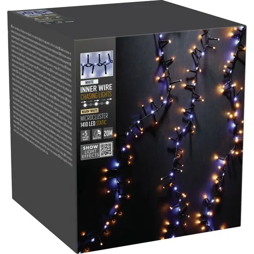Instalație luminoasă exterior Waterfall, 20 m,1410LED alb cald și alb rece, temporizator, IP44, 20 m