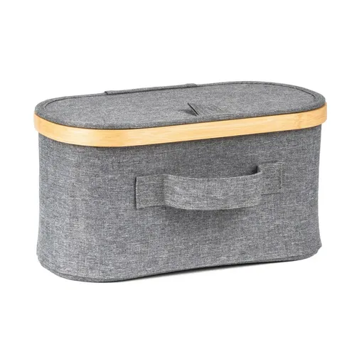 Cutie de depozitare G21 30 x 15 x 15 cm, dinbambus cu capac, gri, gri