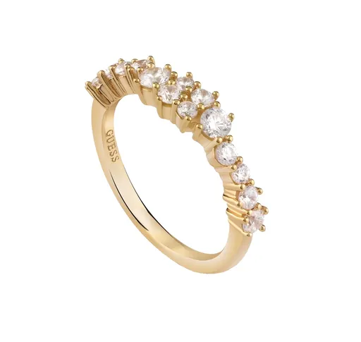 Guess Inel strălucitor placat cu aur cu zirconi Jardin JSBR04480JWYG 52 mm