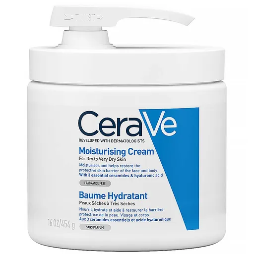 CeraVe Cremă hidratantă pentru pielea uscată până la cea foarte uscată (Moisturizing Cream) 454 g
