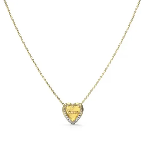Guess Colier fermecător placat cu aur, cu inimioară Mon Amour JUBN04606JWYGT/U