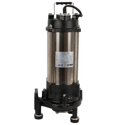 Pompa apa murdara cu tocator si cutit, IBO Kraken 1800F, 1800W, 240 l/min, H Refulare 21 m, 380V