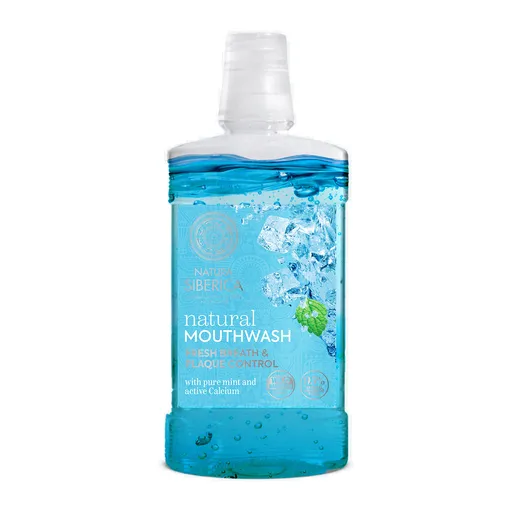 Natura Siberica Apă de gură naturală cu mentă și calciu activ (Natural Mouthwash) 520 ml