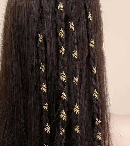 Accesorii Codite Afro Aurii, Boho Tiaras, Set 40 - 19162541