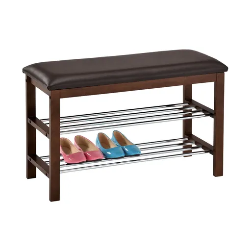 Banc pentru încălțăminte 2 nivele, maro, maro
