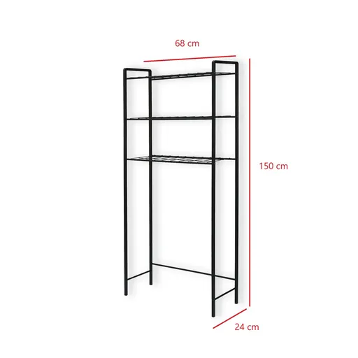 Dulap masina de spalat, Hanah Home, Nigel, 24x68x150 cm, Negru