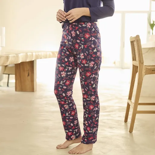 Pantaloni de pijama cu imprimeu vegetal