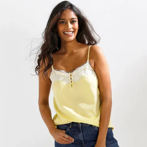 Top din dantelă cu bretele înguste