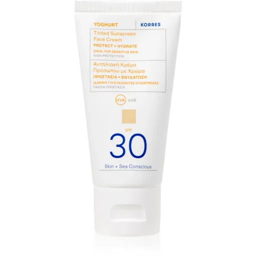 Korres Yoghurt Tinted Sunscreen lotiune de plaja tonifianta SPF 30 50 ml