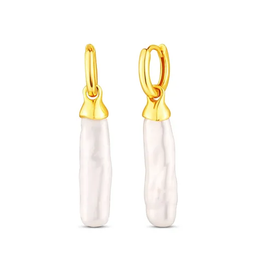 JwL Luxury Pearls Cercei suspendați placați cu aur cu perlă de apă dulce 2 în 1 JL0859