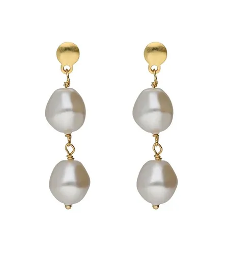 Victoria Cruz Cercei lungi, placați cu aur, cu perle sintetice Sera A5560-00DT