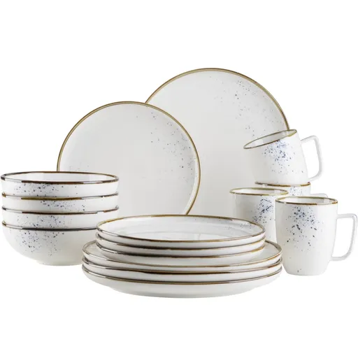 Mäser Set de 16 piese de vase Pintar White cupuncte albastre, albastru