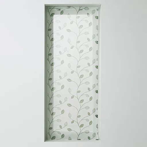 Cortină din vitraliu cu motiv de frunze și finisaj cu ochiuri