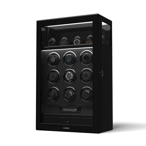 Klarstein SecureTouch dispozitiv de întors ceasuri, 9+4 ceasuri, Motor Mabuchi, lac de pian, 41 moduri, blocare, LED-uri