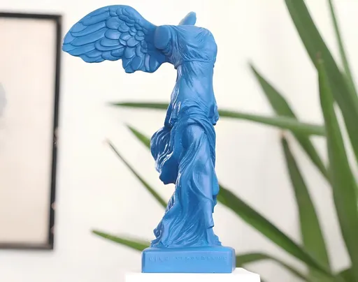 Decoratiune, CY0334, 38x27x19 cm, Poliester, Albastru deschis