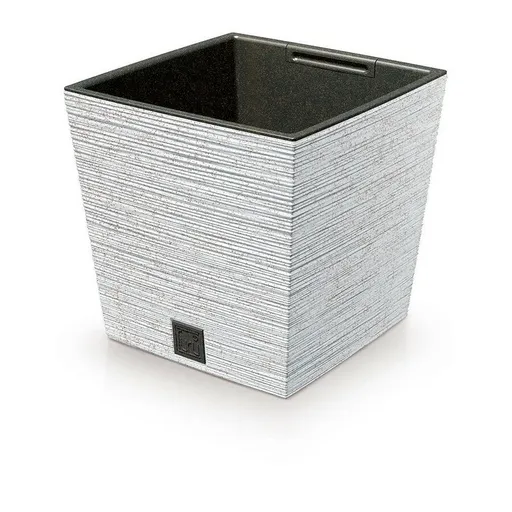 Ghiveci de flori FURU SQUARE LOW ECO WOOD cuinserție m 24 cm, alb ECO