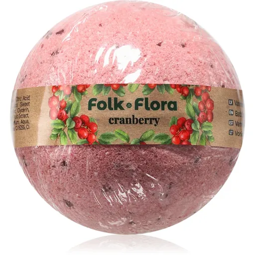 Folk & Flora Cranberry bombă de baie 130 g